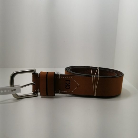 New CKJ calvin Klein Jeans lwather Tan color belt - Picture 1 of 8